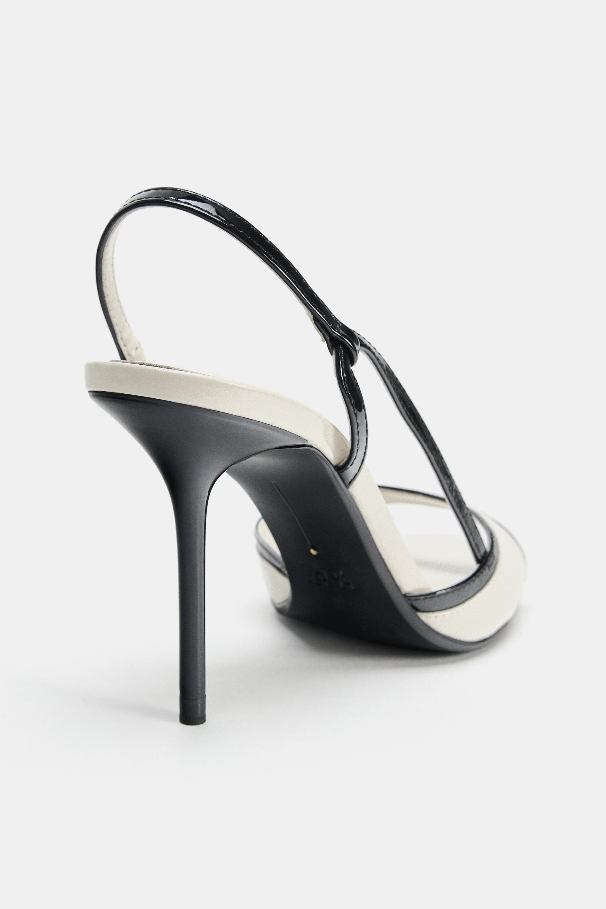 PATENT FINISH HEELED SANDALS